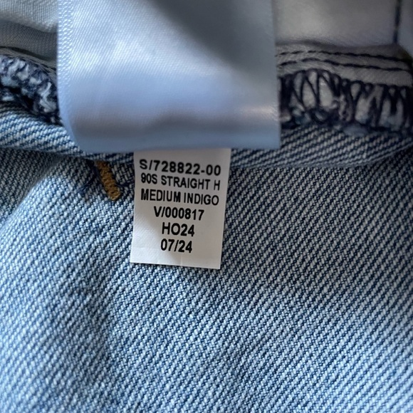 GAP 90s High Rise Straight Denim Jeans Medium Blue Indigo Wash Sz 28/6 Short NEW - Picture 13 of 13